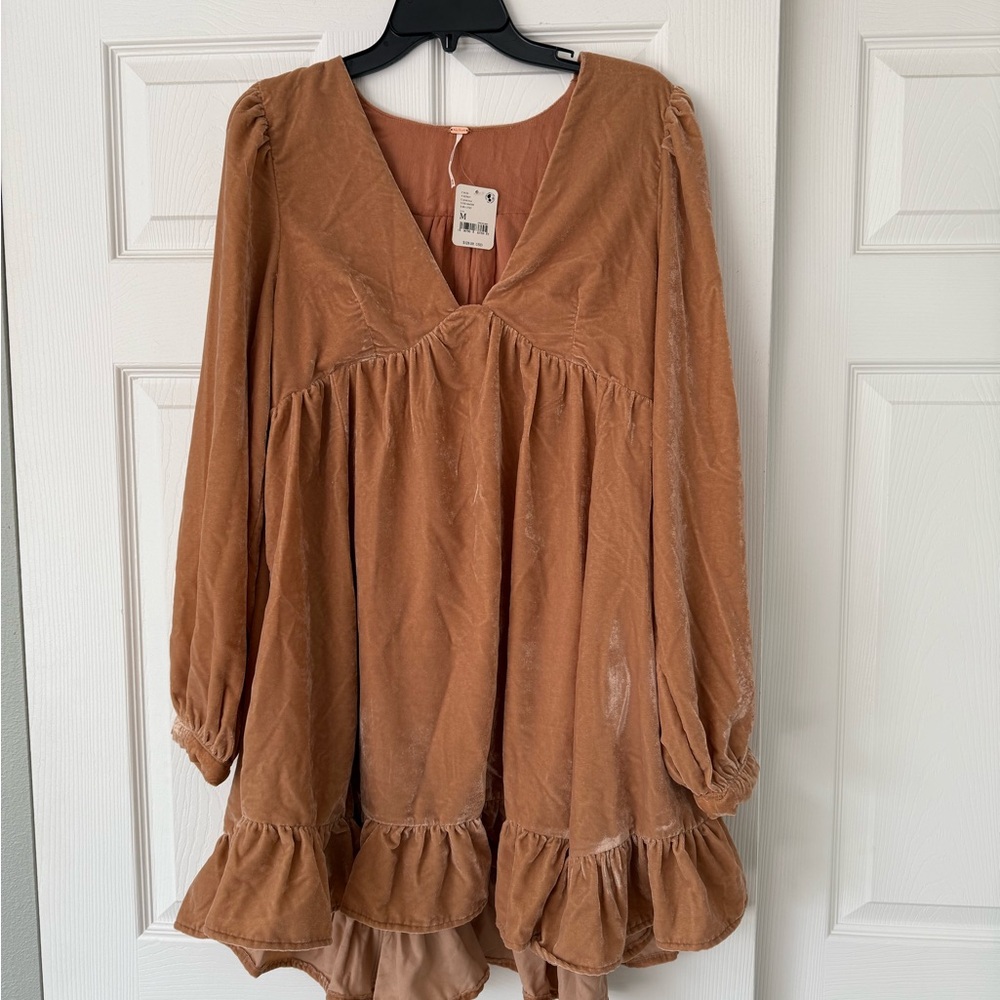 Free People Estella Rose Velvet Mini Dress